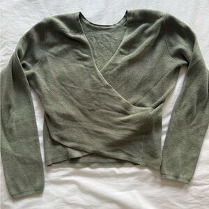 Sage Green Wrap Sweater